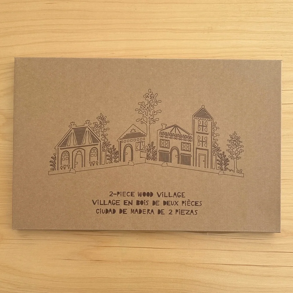 NWT Crate&Barrel 2 piece wood village